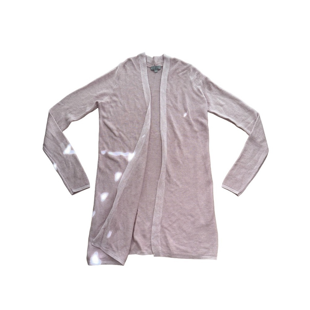 Elegant Women's Open Front Soft Pink Knit Cardigan x Evolution by Cyrus (Size S)